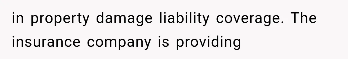 in property damage liability coverage. The insurance company is providing