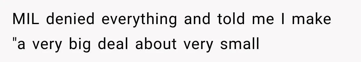 MIL denied everything and told me I make "a very big deal about very small