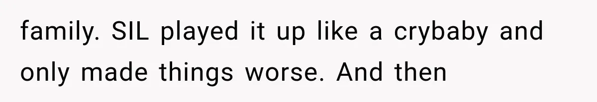Family Shows Up Uninvited After Mocking His Struggle, But His Relatives Finally Call Them Out family. SIL played it up like a crybaby and only made things worse. And then