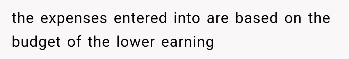 Millionaire Boyfriend Makes Her Split Every Bill, So She Finally Realizes She’s Been Alone All Along the expenses entered into are based on the budget of the lower earning