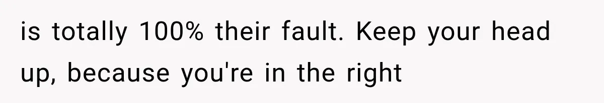 is totally 100% their fault. Keep your head up, because you're in the right