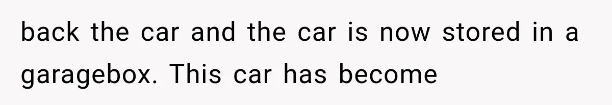Father Gives His Classic Car to Stepson, Then Learns His Son Had Been Waiting for It His Entire Life back the car and the car is now stored in a garagebox. This car has become