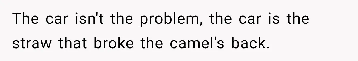 Father Gives His Classic Car to Stepson, Then Learns His Son Had Been Waiting for It His Entire Life The car isn't the problem, the car is the straw that broke the camel's back.