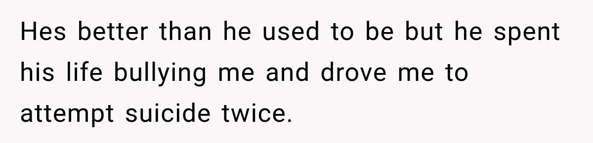 Sister Attacked Her Over Socks, But Their Dad Still Told Her To Be The Role Model Hes better than he used to be but he spent his life bullying me and drove me to attempt suicide twice.