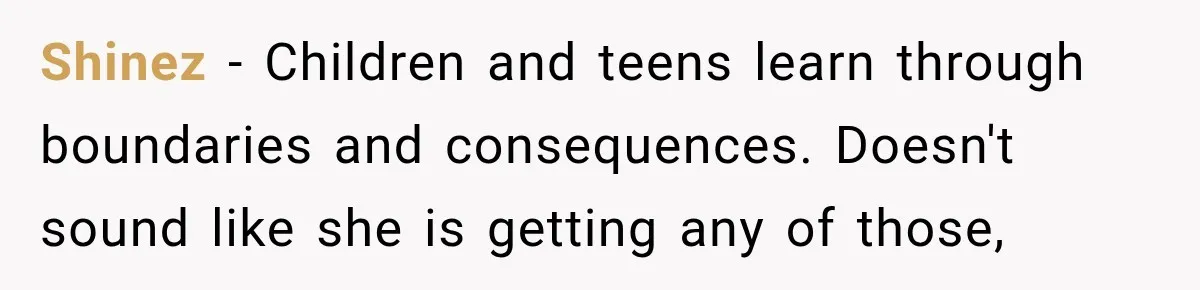 Sister Attacked Her Over Socks, But Their Dad Still Told Her To Be The Role Model Shinez − Children and teens learn through boundaries and consequences. Doesn't sound like she is getting any of those,