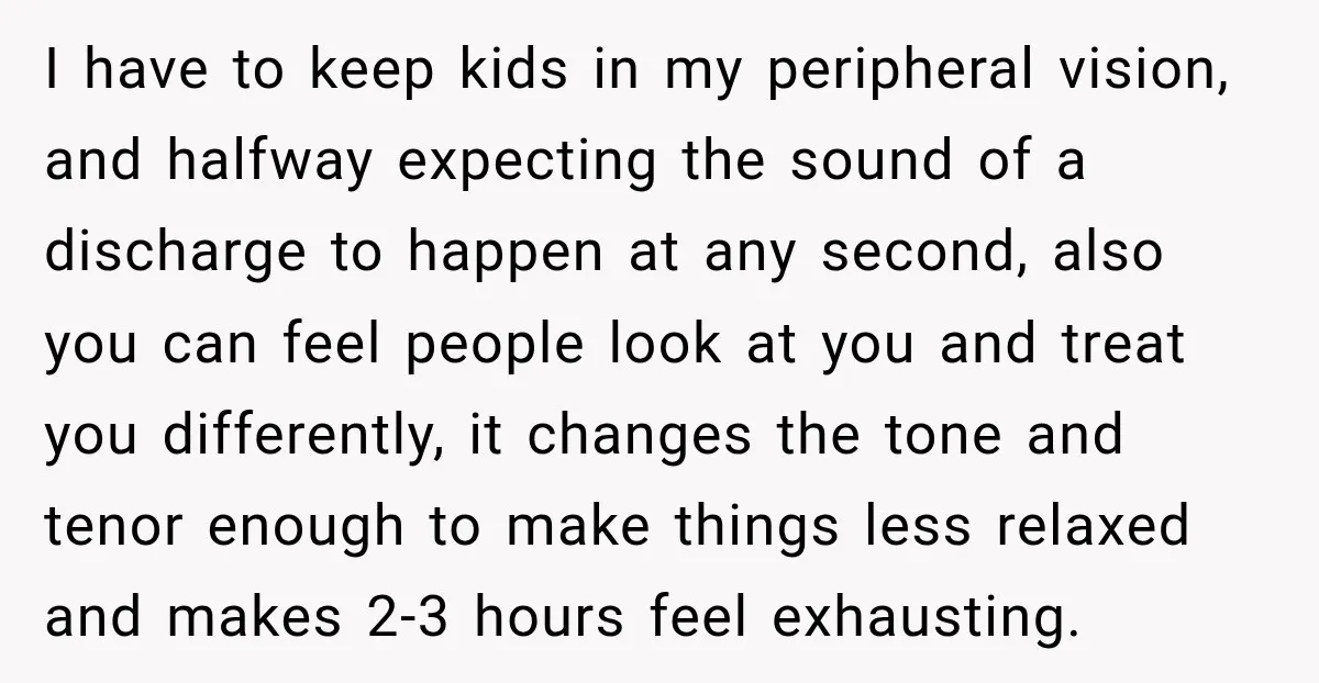 She Kept Suggesting Restaurants with Metal Detectors, and Her Armed Nephew Finally Asked Why I have to keep kids in my peripheral vision, and halfway expecting the sound of a discharge to happen at any second, also you can feel people look at you...