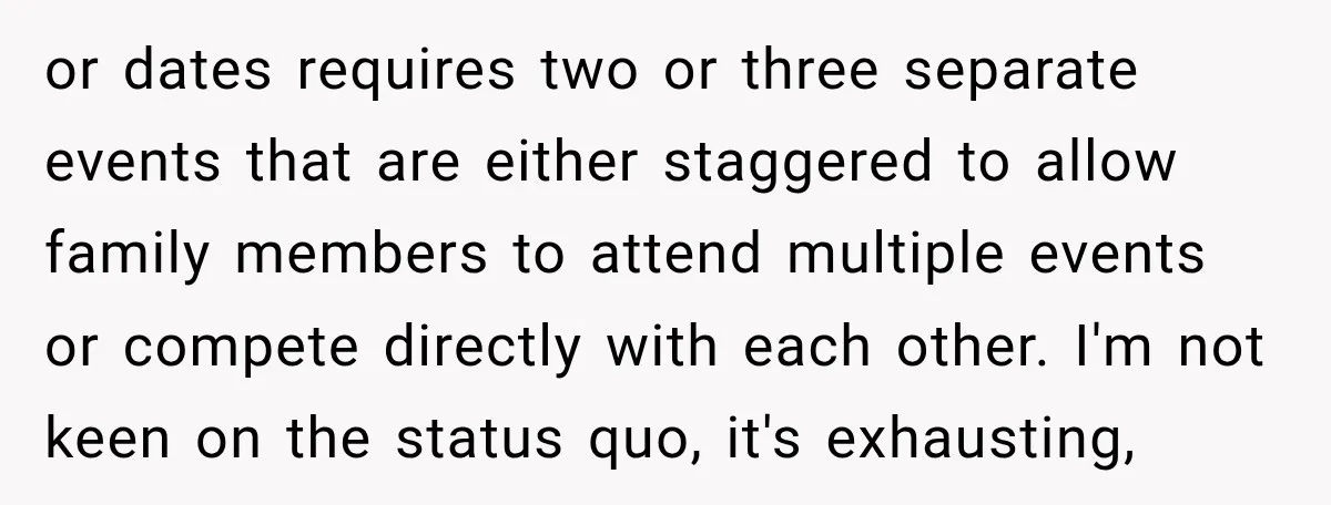 She Kept Suggesting Restaurants with Metal Detectors, and Her Armed Nephew Finally Asked Why or dates requires two or three separate events that are either staggered to allow family members to attend multiple events or compete directly with each other. I'm not keen on...