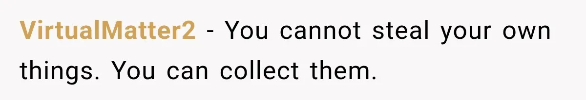 VirtualMatter2 − You cannot steal your own things. You can collect them.