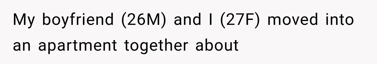 My boyfriend (26M) and I (27F) moved into an apartment together about