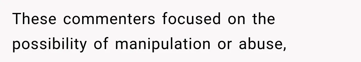 These commenters focused on the possibility of manipulation or abuse,