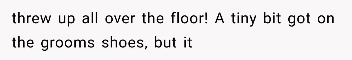 Bride Gets Too Drunk at Her Own Wedding, Then Her “Funny” Moment Ruins the Ceremony threw up all over the floor! A tiny bit got on the grooms shoes, but it