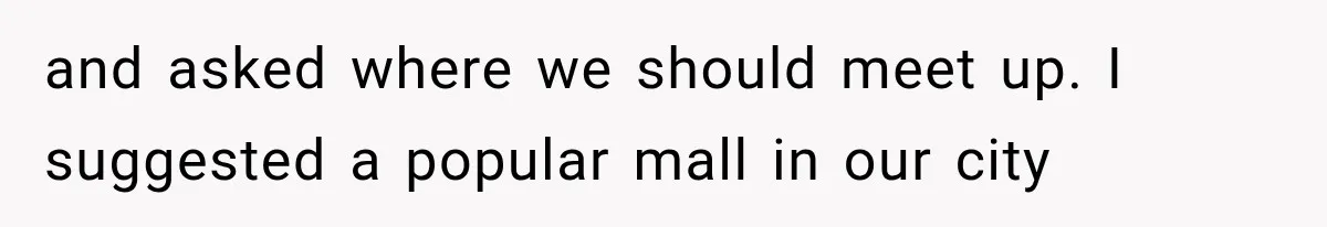 and asked where we should meet up. I suggested a popular mall in our city