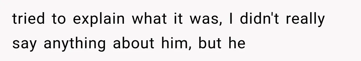 tried to explain what it was, I didn't really say anything about him, but he