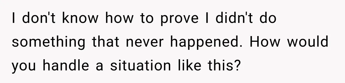 I don't know how to prove I didn't do something that never happened. How would you handle a situation like this?