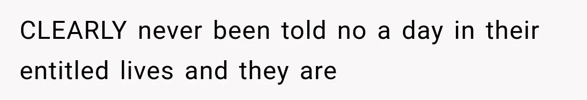 CLEARLY never been told no a day in their entitled lives and they are