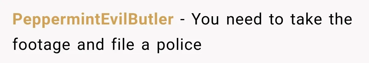 PeppermintEvilButler − You need to take the footage and file a police