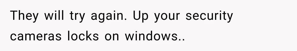 They will try again. Up your security cameras locks on windows..