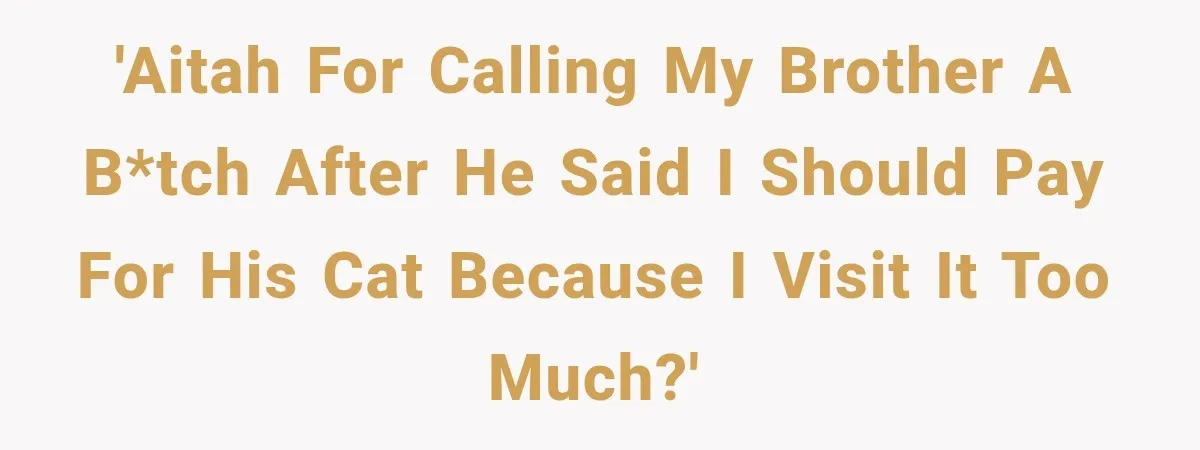 'AITAH for calling my brother a b*tch after he said I should pay for his cat because I visit it too much?'