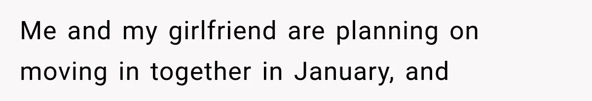 Me and my girlfriend are planning on moving in together in January, and