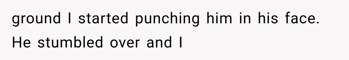 ground I started punching him in his face. He stumbled over and I