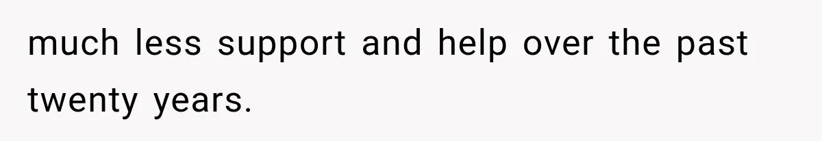much less support and help over the past twenty years.