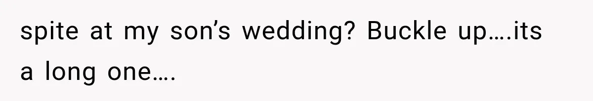MIL Holds a Months-Long Grudge and Takes It Out on the Bride’s Family at the Wedding spite at my son’s wedding? Buckle up….its a long one….