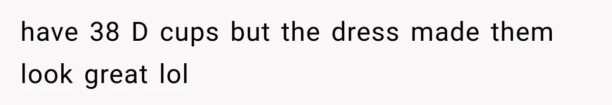 MIL Holds a Months-Long Grudge and Takes It Out on the Bride’s Family at the Wedding have 38 D cups but the dress made them look great lol
