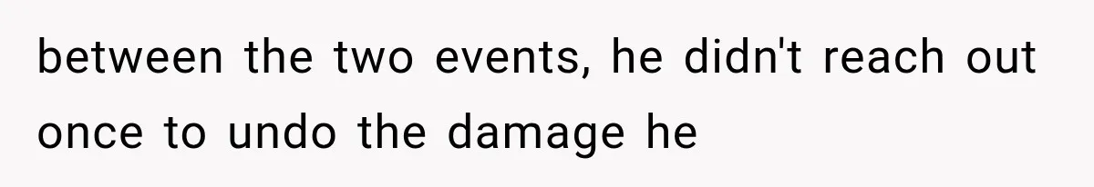 MIL Holds a Months-Long Grudge and Takes It Out on the Bride’s Family at the Wedding between the two events, he didn't reach out once to undo the damage he