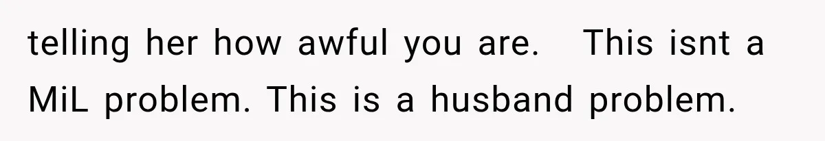 MIL Holds a Months-Long Grudge and Takes It Out on the Bride’s Family at the Wedding telling her how awful you are. This isnt a MiL problem. This is a husband problem.