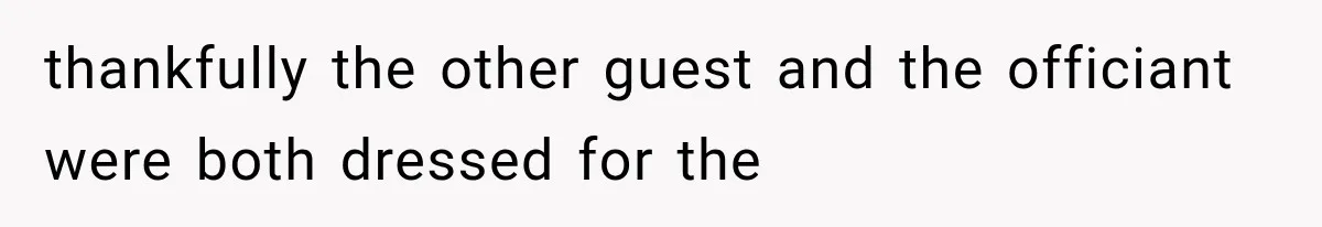 thankfully the other guest and the officiant were both dressed for the