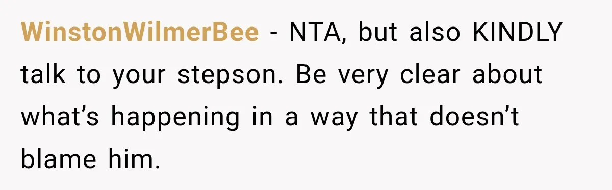She Was Told She Wasn’t His Parent, So She Finally Stopped Doing All the Parenting WinstonWilmerBee − NTA, but also KINDLY talk to your stepson. Be very clear about what’s happening in a way that doesn’t blame him.