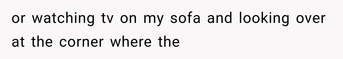 or watching tv on my sofa and looking over at the corner where the