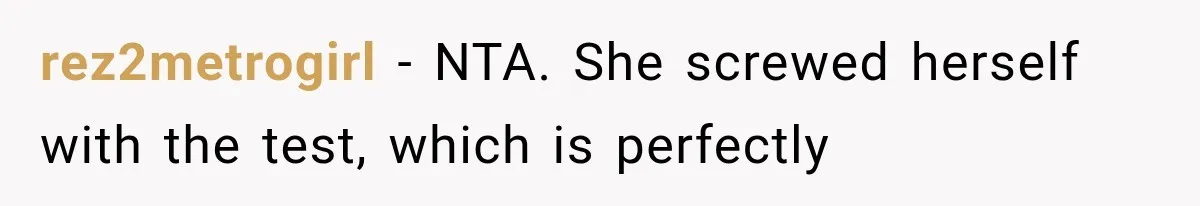 Woman Gives Her Ex-Friend a “Perfect” Reference, Then Watches Her Dream Job Slip Away rez2metrogirl − NTA. She screwed herself with the test, which is perfectly
