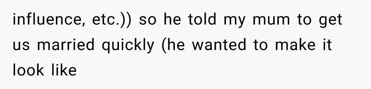 Woman’s Cousin Blames Her for an Unhappy Arranged Marriage After Discovering She Secretly Chose Love influence, etc.)) so he told my mum to get us married quickly (he wanted to make it look like