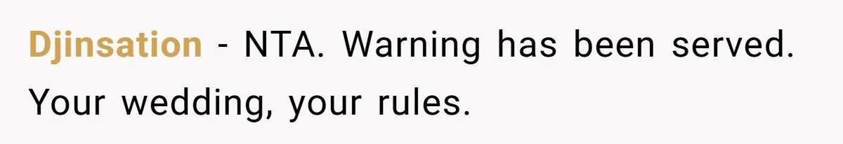 Djinsation − NTA. Warning has been served. Your wedding, your rules.