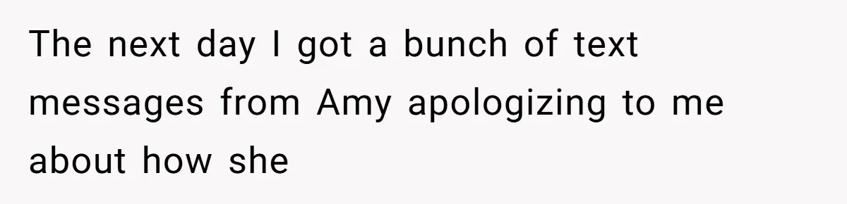 Sister-In-Law Tries to Hijack a Halloween Vow Renewal, Then Gets Locked Out of the Venue The next day I got a bunch of text messages from Amy apologizing to me about how she