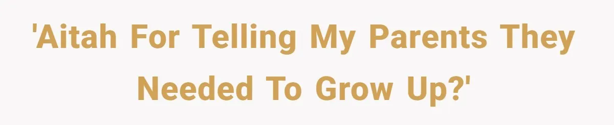 'AITAH for telling my Parents they needed to grow up?'