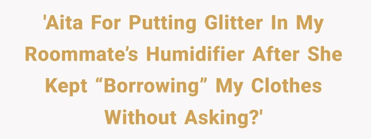 'AITA for putting glitter in my roommate’s humidifier after she kept “borrowing” my clothes without asking?'
