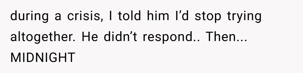 Woman Refuses Fiancée’s Apology After She Turns a 10-Year Friendship Into a Midnight Interrogation during a crisis, I told him I’d stop trying altogether. He didn’t respond.. Then... MIDNIGHT