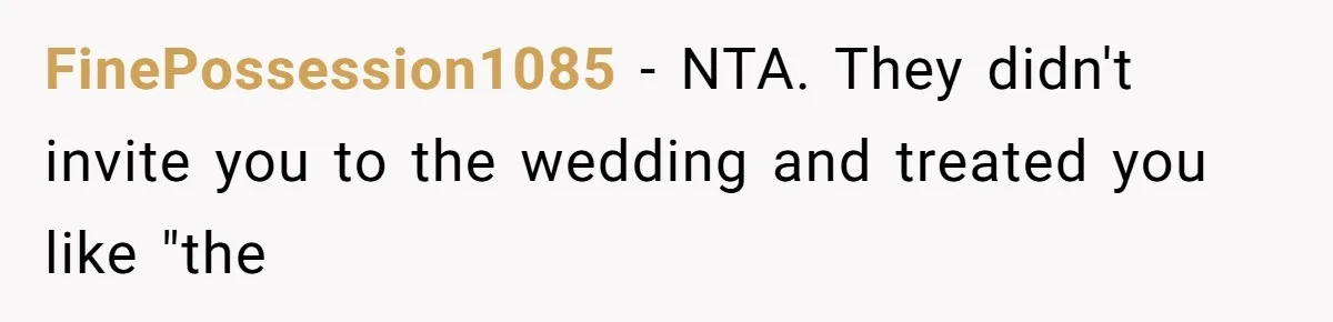 Couple Uninvites Their Wedding Musician, Then Gets Sued for Expecting Him to Perform Free FinePossession1085 − NTA. They didn't invite you to the wedding and treated you like "the
