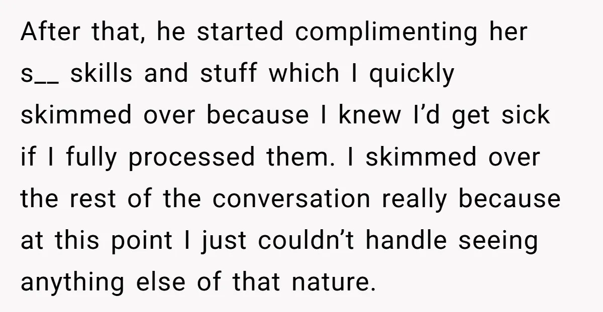 She Thought Her Boyfriend and Best Friend Were Sharing a Wild Joke, Until They Actually Slept Together After that, he started complimenting her s__ skills and stuff which I quickly skimmed over because I knew I’d get sick if I fully processed them. I skimmed over the...