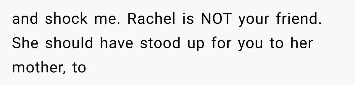 Woman Leaves Wedding After Friend Seats Her Beside the Ex Who Assaulted Their Daughter and shock me. Rachel is NOT your friend. She should have stood up for you to her mother, to