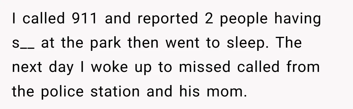She Called 911 on Her Ex-Boyfriend—Now He’s a Registered S_x Offender. Was She Wrong? I called 911 and reported 2 people having s__ at the park then went to sleep. The next day I woke up to missed called from the police station and...