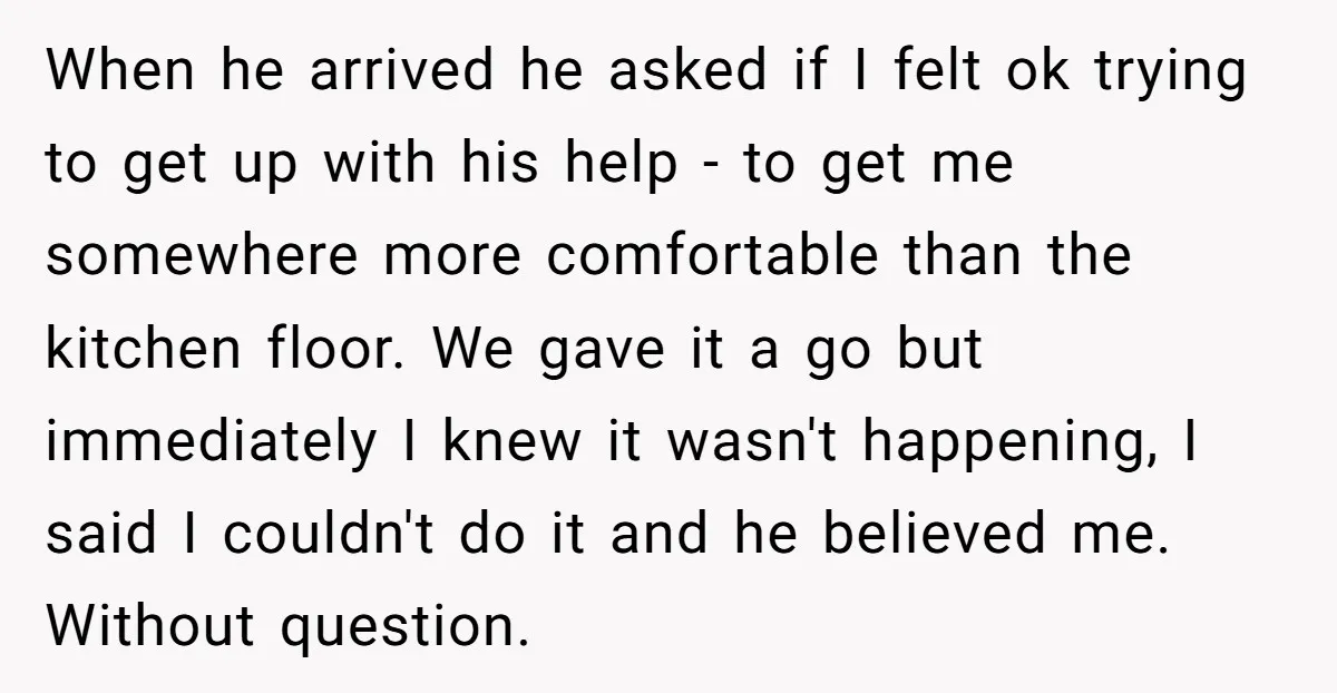 Pregnant Woman Breaks Her Ankle, but Her MIL Refuses to Help and Keeps Saying, “I Told You Your Leg Isn’t Broken” When he arrived he asked if I felt ok trying to get up with his help - to get me somewhere more comfortable than the kitchen floor. We gave it...