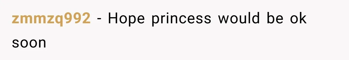 zmmzq992 − Hope princess would be ok soon
