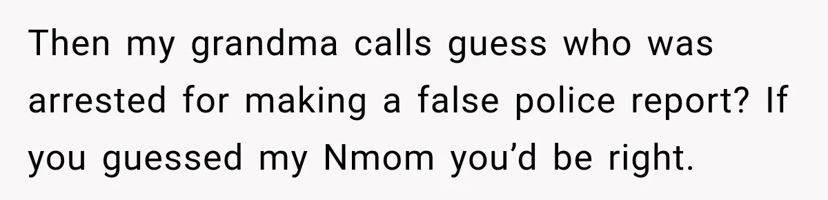 Mom Allegedly Calls Police on College Son After He Refuses Her Thanksgiving Demand Then my grandma calls guess who was arrested for making a false police report? If you guessed my Nmom you’d be right.