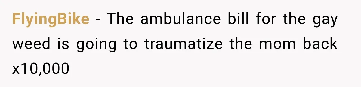 FlyingBike - The ambulance bill for the gay weed is going to traumatize the mom back x10,000