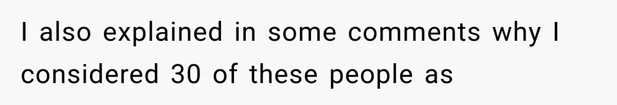I also explained in some comments why I considered 30 of these people as
