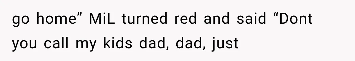 go home” MiL turned red and said “Dont you call my kids dad, dad, just