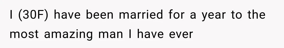 I (30F) have been married for a year to the most amazing man I have ever